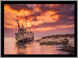Statek Edro III, Wrak, Morze, Zachód słońca
