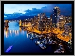 Kanada, Vancouver, Most, Jachty, Przystań
