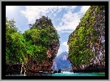 Tajlandia, Góry, Morze, Łódka