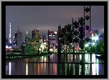 Tokio, Miasto, Nocą, Statek