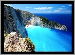 Grecja, Zaynthos, Plaża Navagio, Wrak, Skały, Morze
