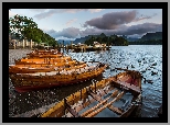 Łódki, Kaczki, Jezioro Derwent Water, Góry, Keswick, Anglia