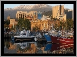 Australia, Wieżowce, Góry, Statki, Port