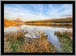 Góry, Szczyt Errigal, Jezioro Dunlewey, Łódka, Trawy, Gweedore, Irlandia