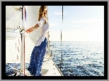 Kobieta, Jacht, Żaglowy, Morze