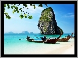 Krabi, Beach, Morze, Wysepka, Plaża, Łodzie