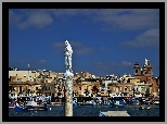 Miasteczko, Rybackie, Pomnik, Łódki, Domy, Malta