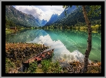 Łódka, Brzeg, Fiord Sognefjorden, Okręg Sogn og Fjordane, Norwegia