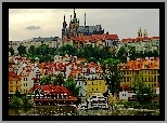 Praga, Kamienice, Rzeka, Statek, Turystyczny