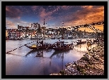 Portugalia, Porto, Rzeka Duero, Most Ponte Dom Luís I, Łódki