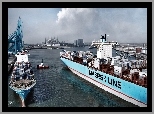 Statki, Kontenerowce, Morze, Port