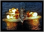 USS New Jersey, Salwa, Artylerii