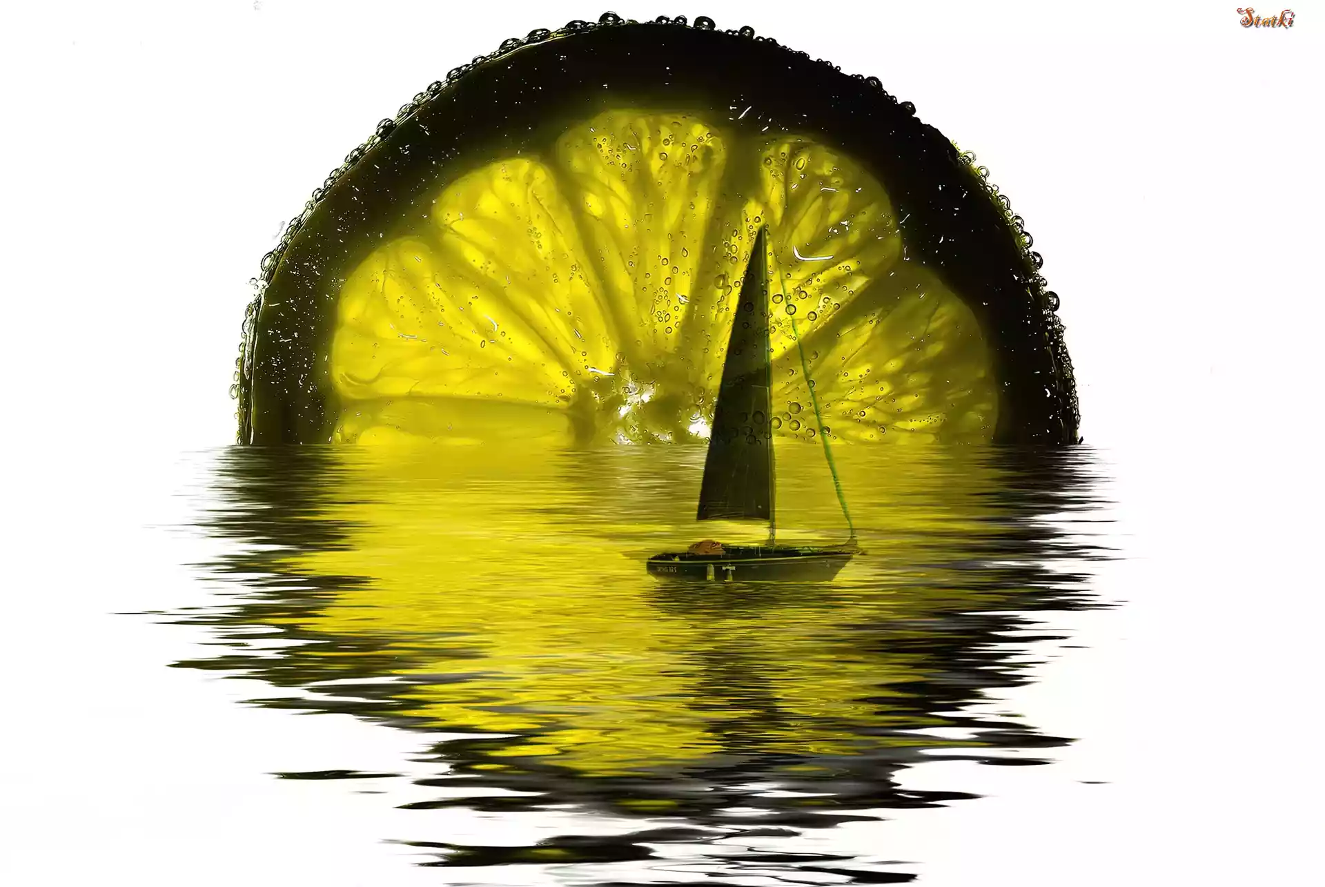 Grafika 3D, Cytryna, Żaglówka