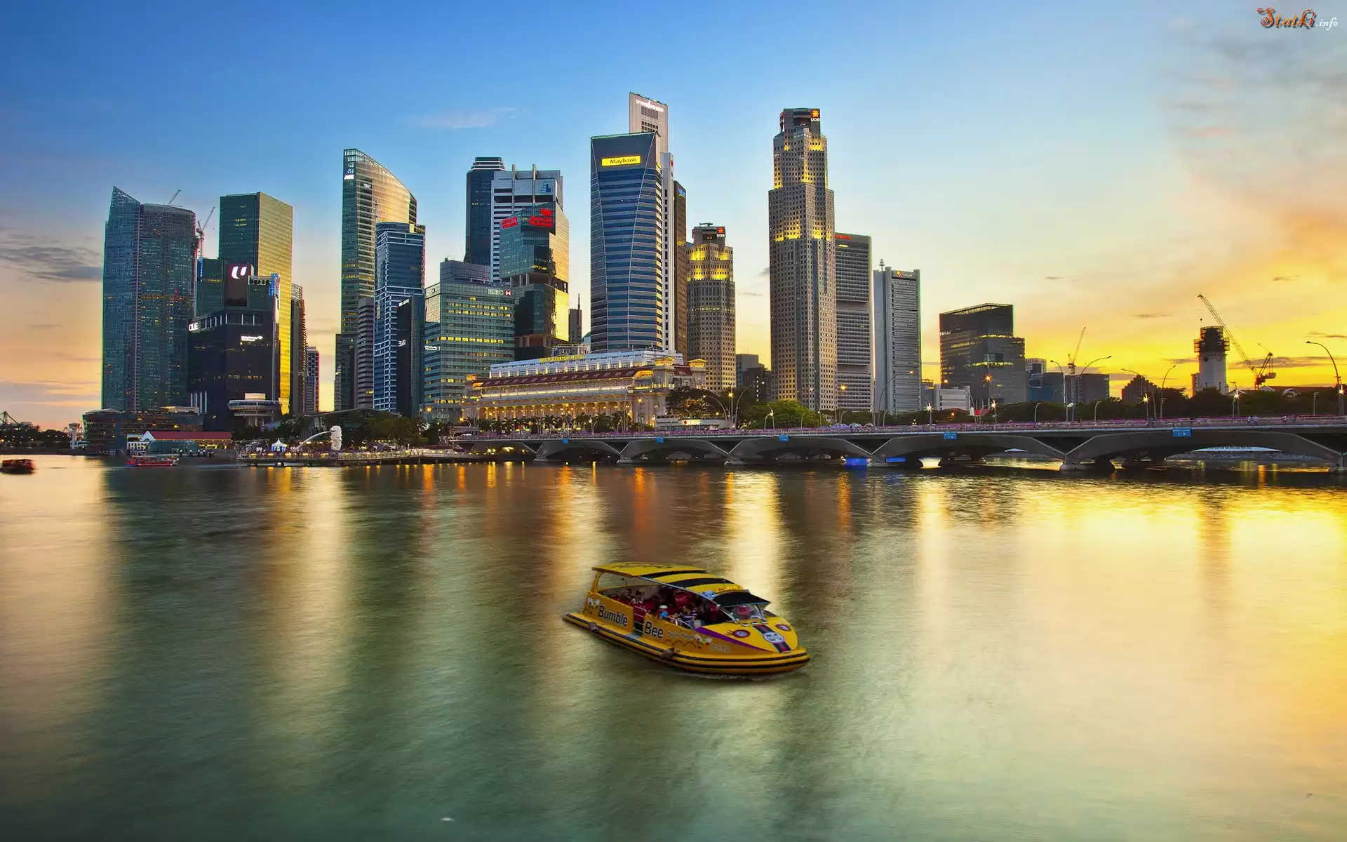Drapacze, Chmur, Statek, Singapur