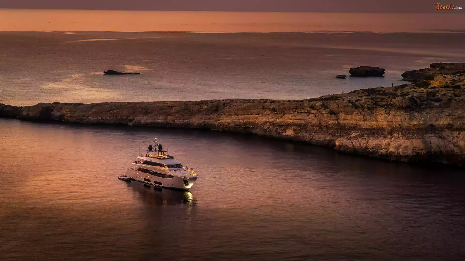 Zatoka, Dwejra Bay, Skały, Morze, Jacht, Wyspa Gozo, Malta