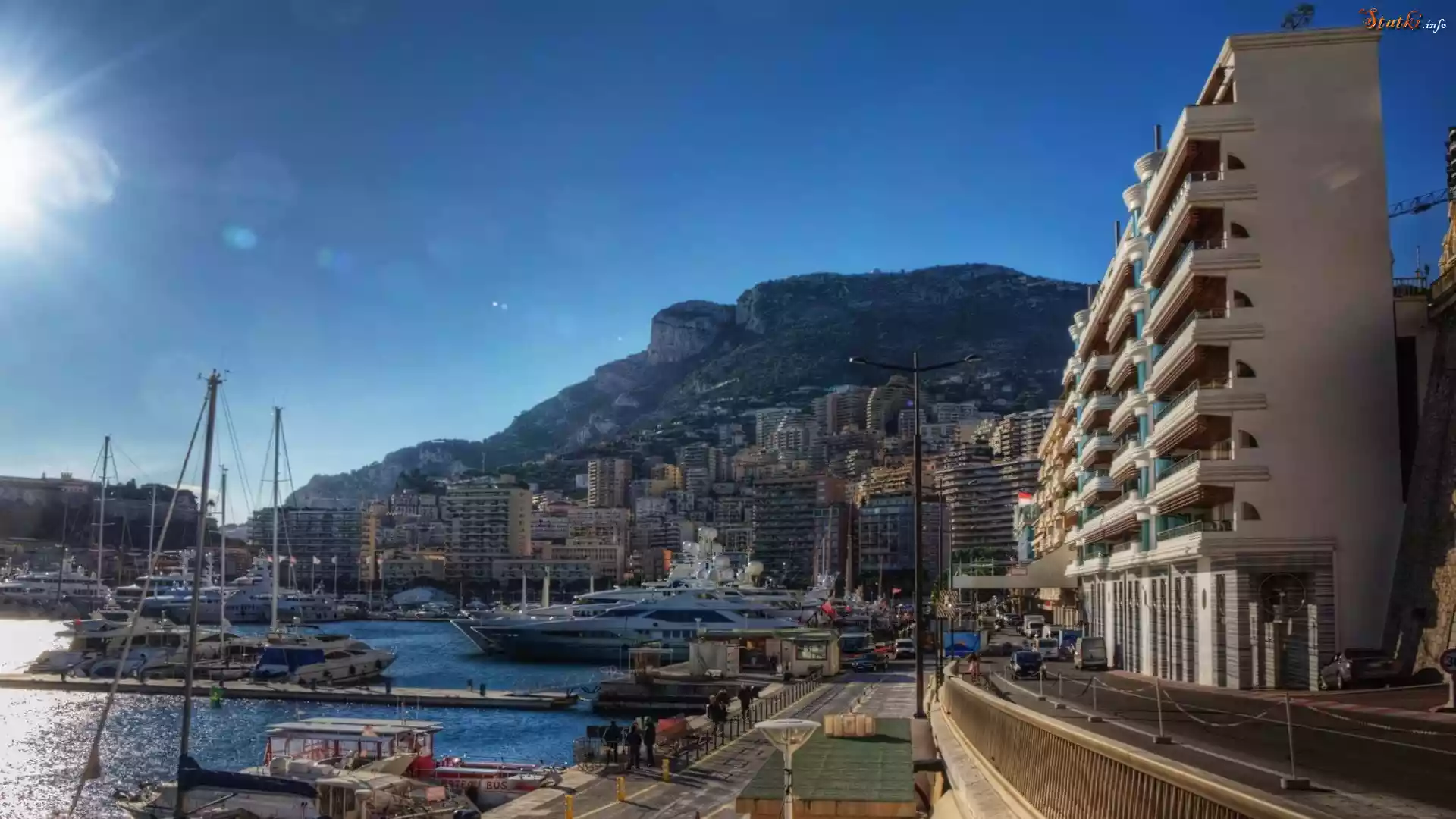 Monako, Monte Carlo, Miasto, Morze, Jachty