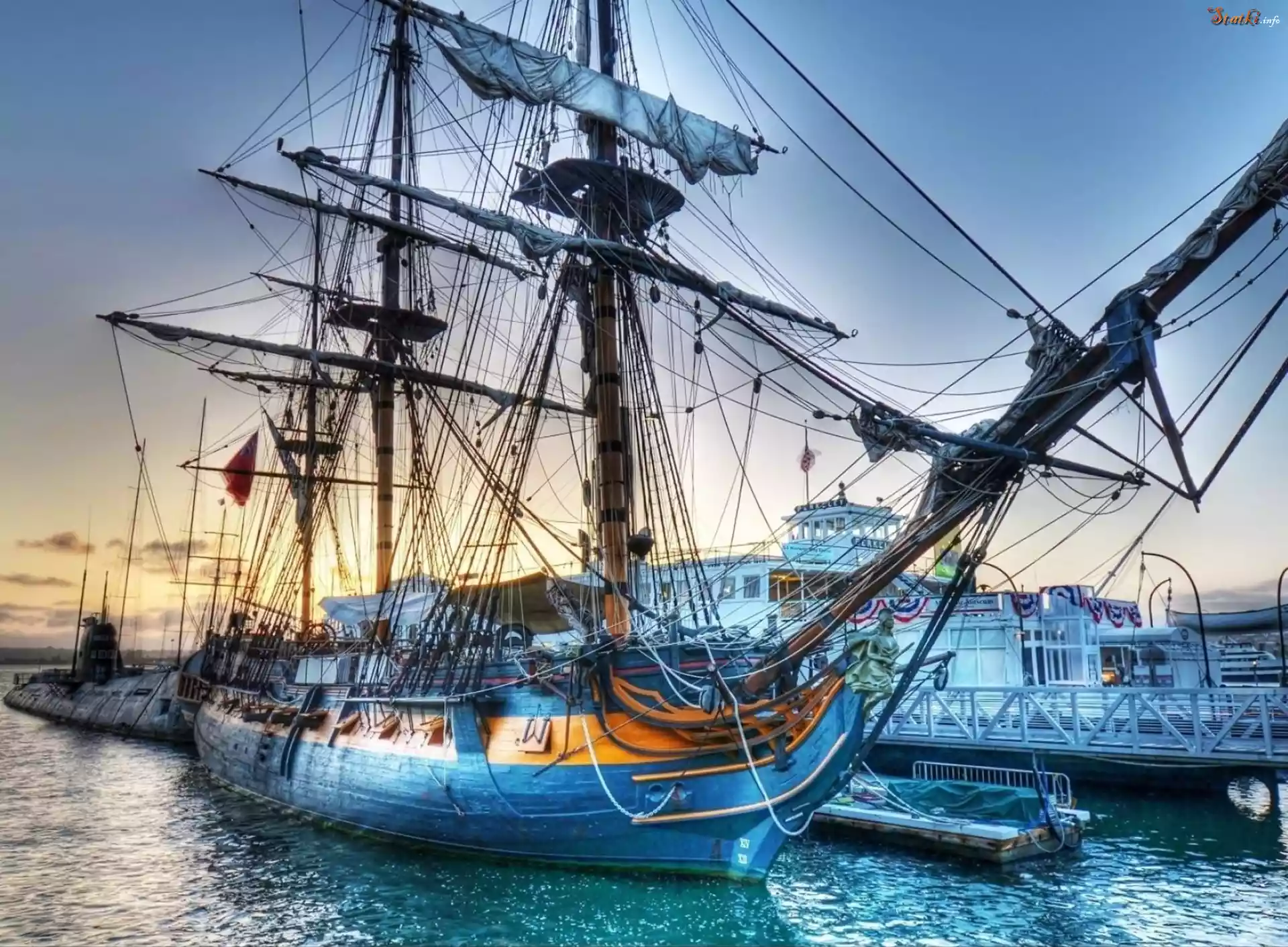 Morze, Port, Statek, Żaglowce