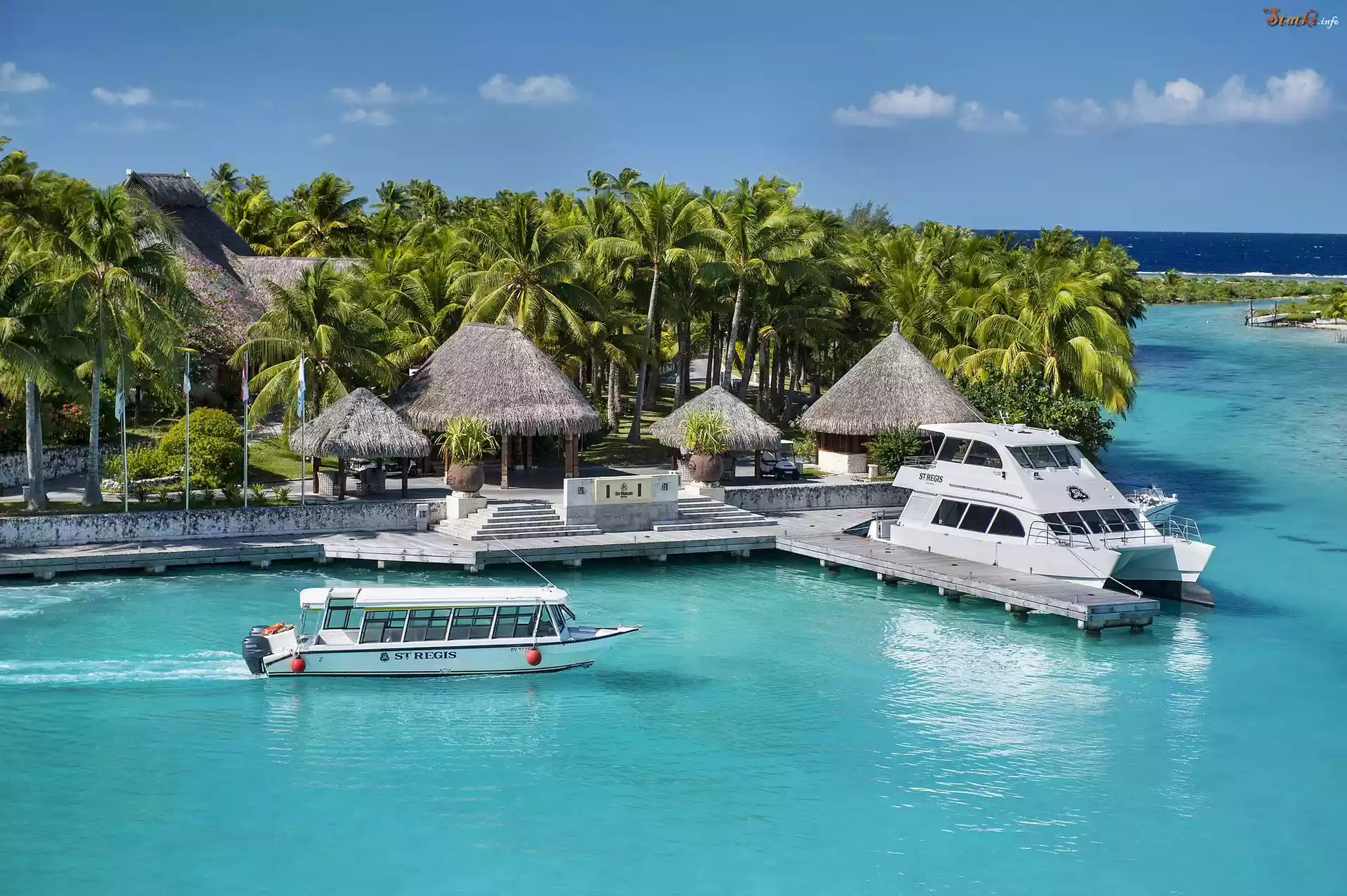 Ocean, Łodzie, Palmy, Kurort, St Regis, Bora Bora